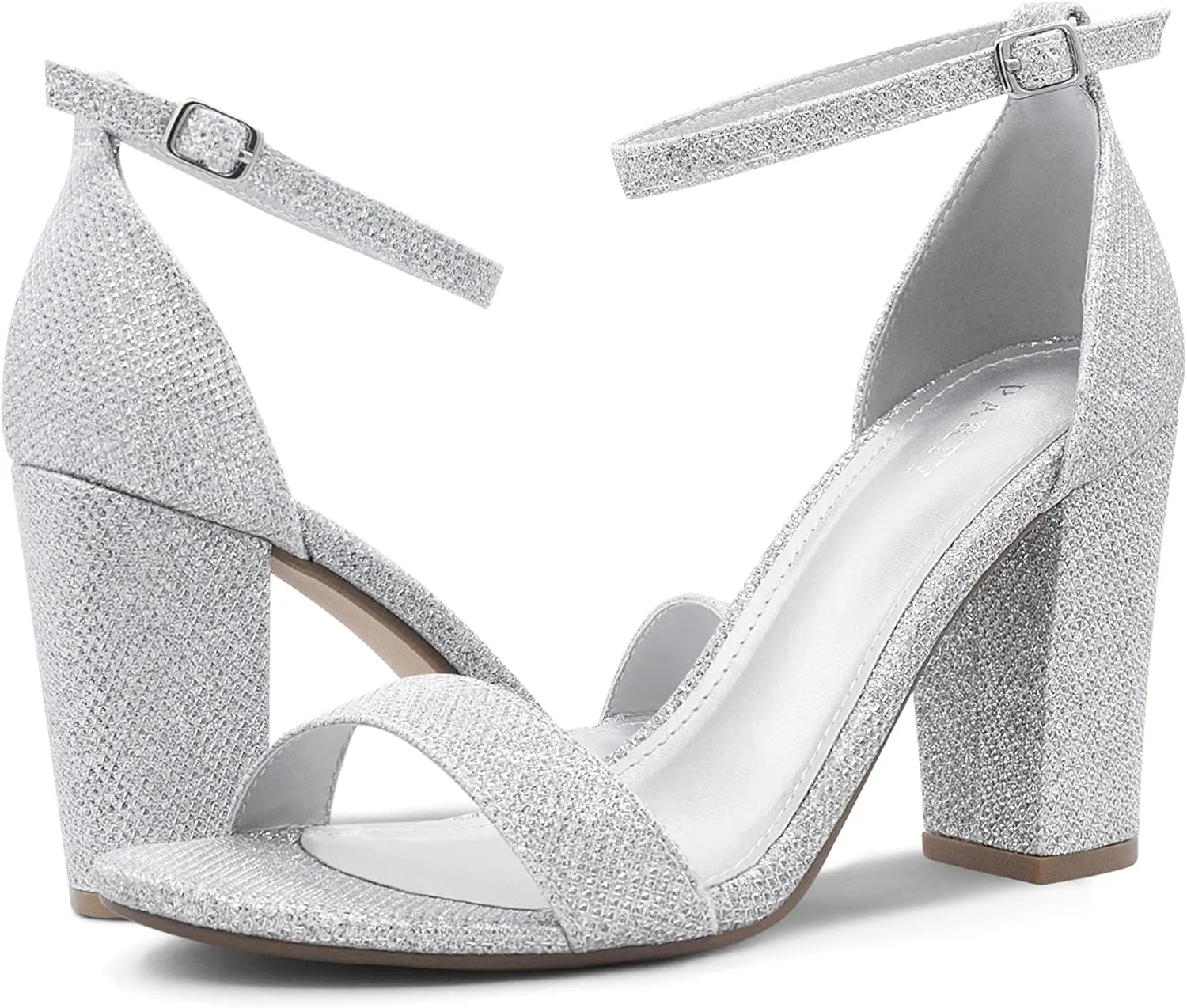 PARTY Women's Chunky Heels Open Toe Ankle Strap 3 inch Heeled Sandals