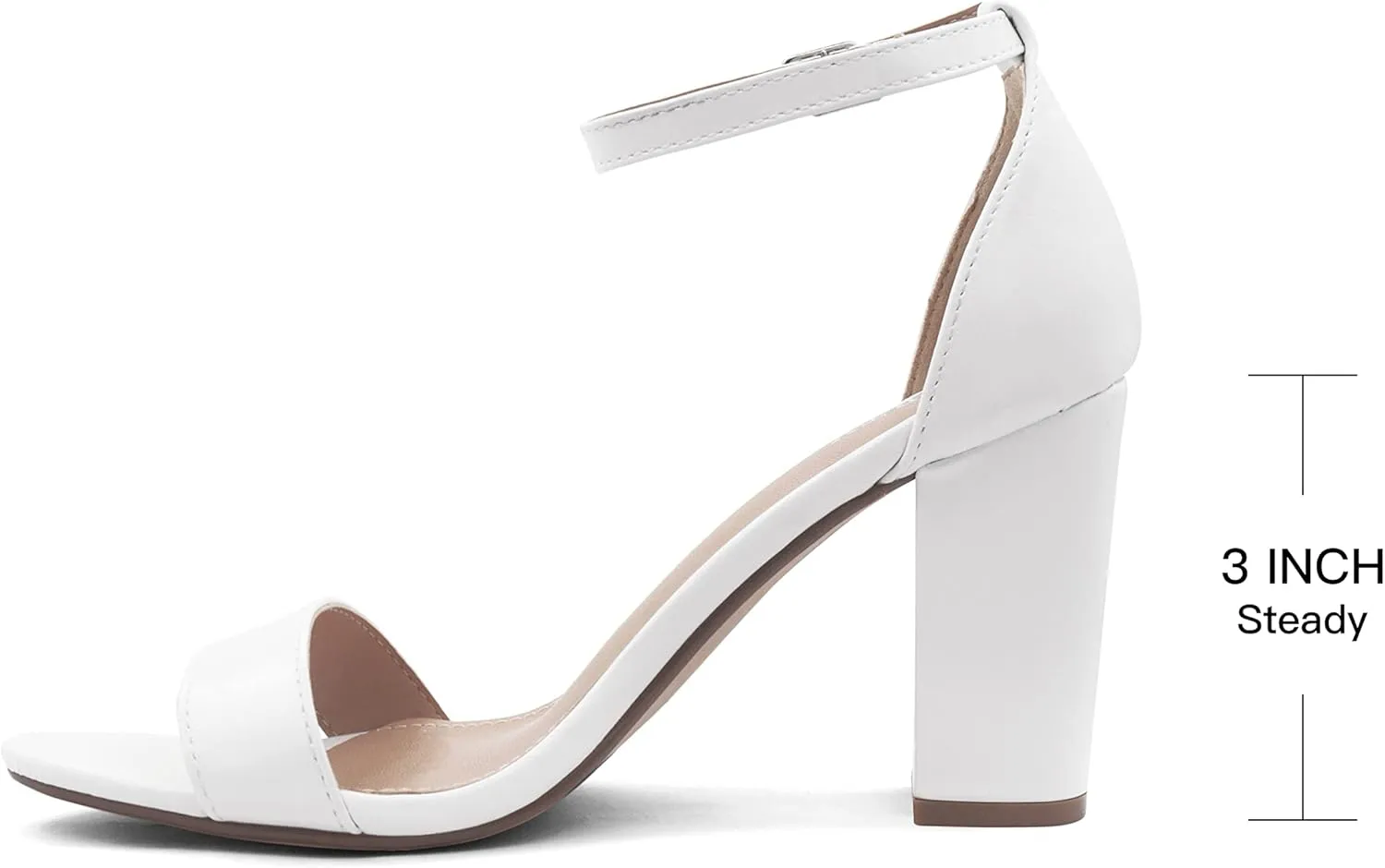 PARTY Women's Chunky Heels Open Toe Ankle Strap 3 inch Heeled Sandals