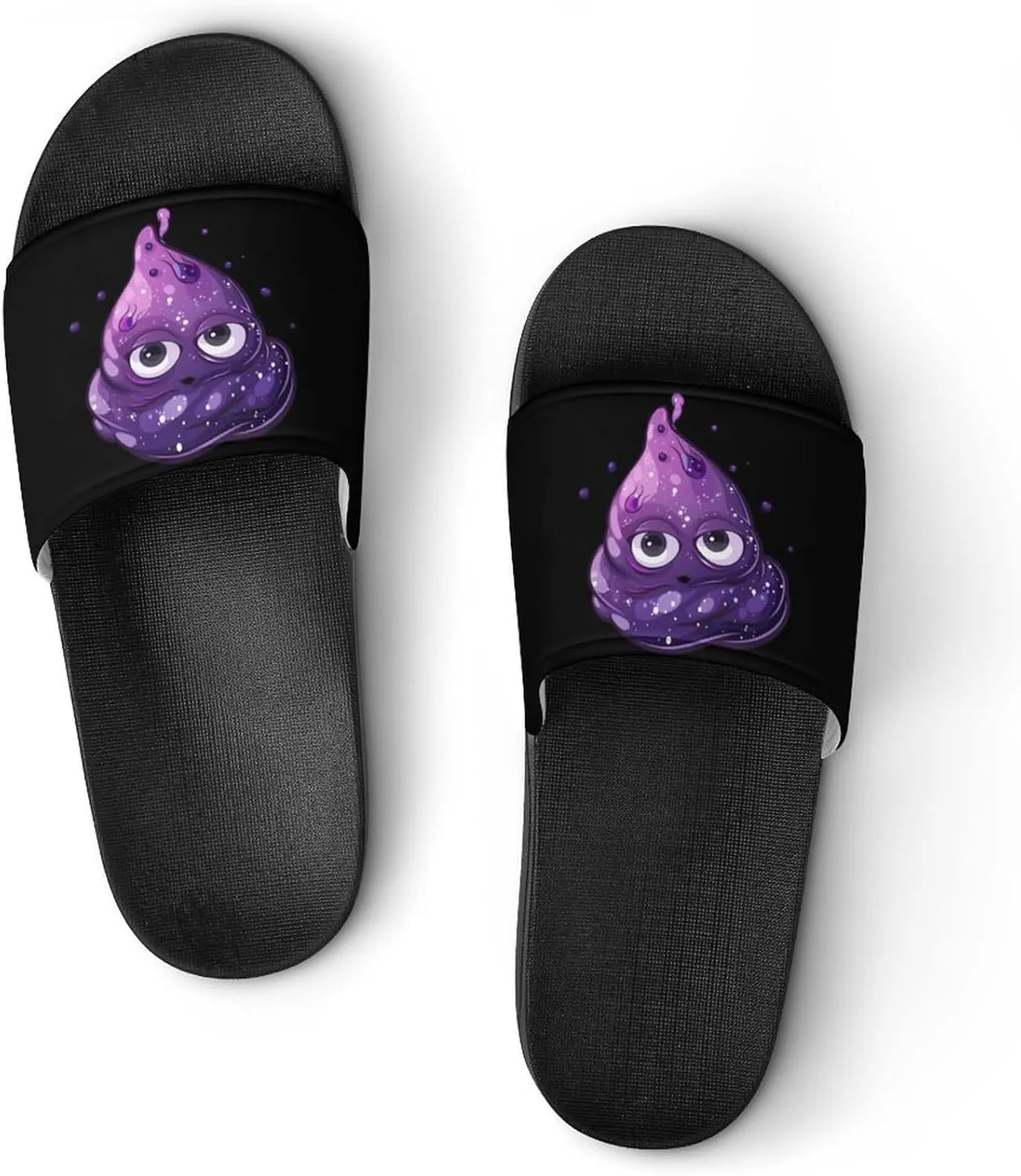 Purple Galaxy Poop Unisex Shower Shoes House Slippers Non-Slip Indoor Bathroom Shoes for Pool Beach