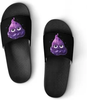 Purple Galaxy Poop Unisex Shower Shoes House Slippers Non-Slip Indoor Bathroom Shoes for Pool Beach