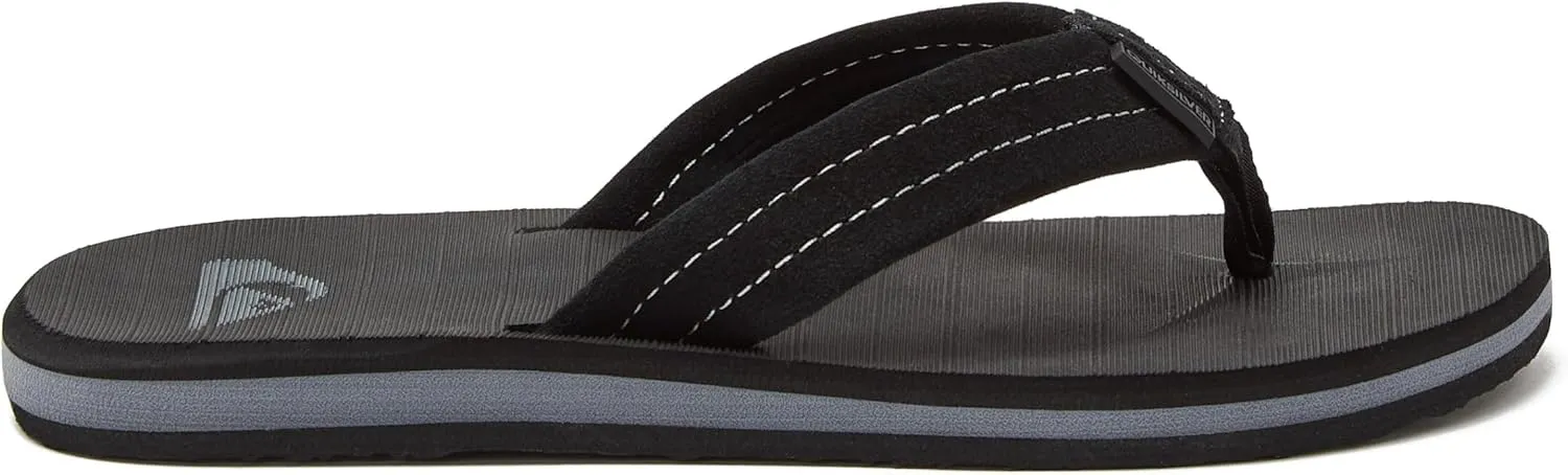 Quiksilver Boy's Carver Suede Fixed Strap Kids Flip Flop Youth Sandal