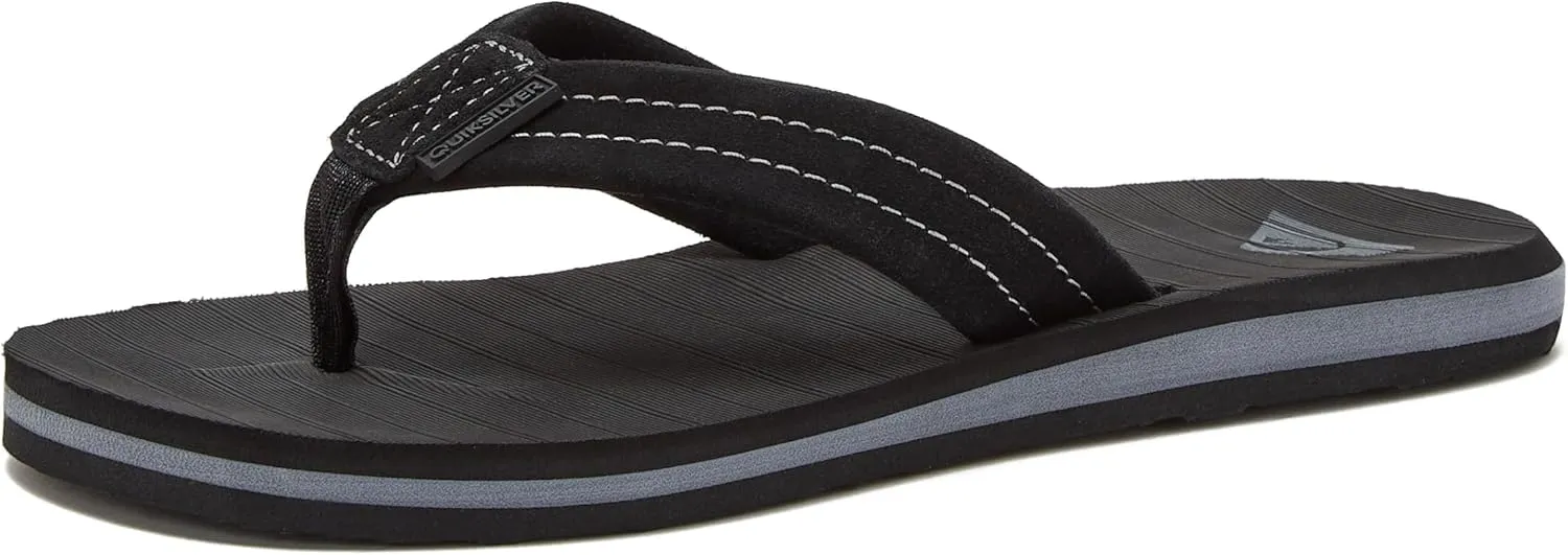 Quiksilver Boy's Carver Suede Fixed Strap Kids Flip Flop Youth Sandal