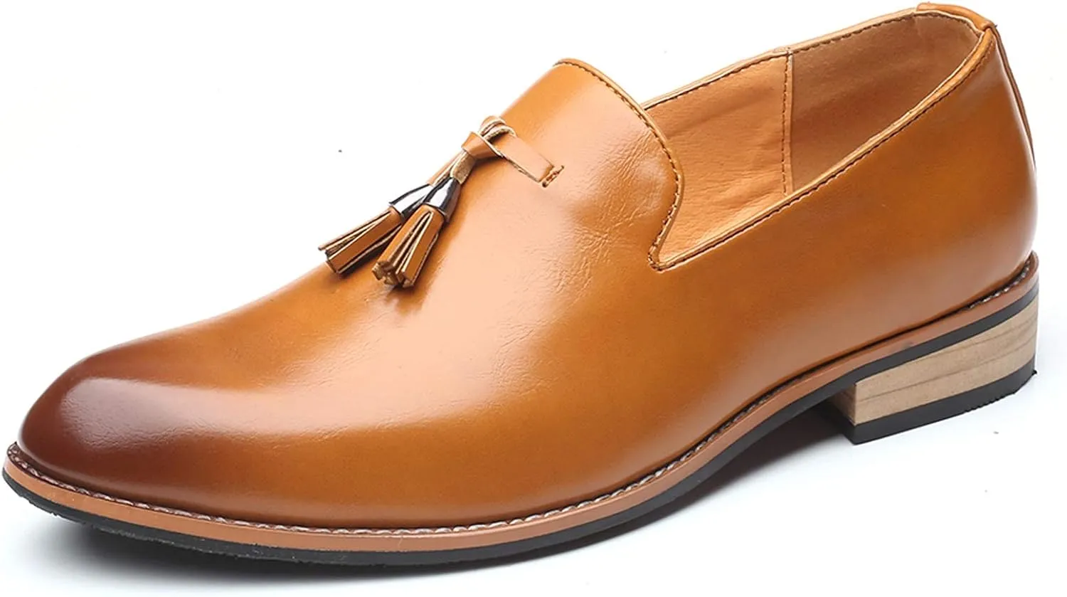 Santimon Mens Loafers Tassel Fringe Penny Loafers Casual Slip On Driving Wedding Prom Shoes Moccasins