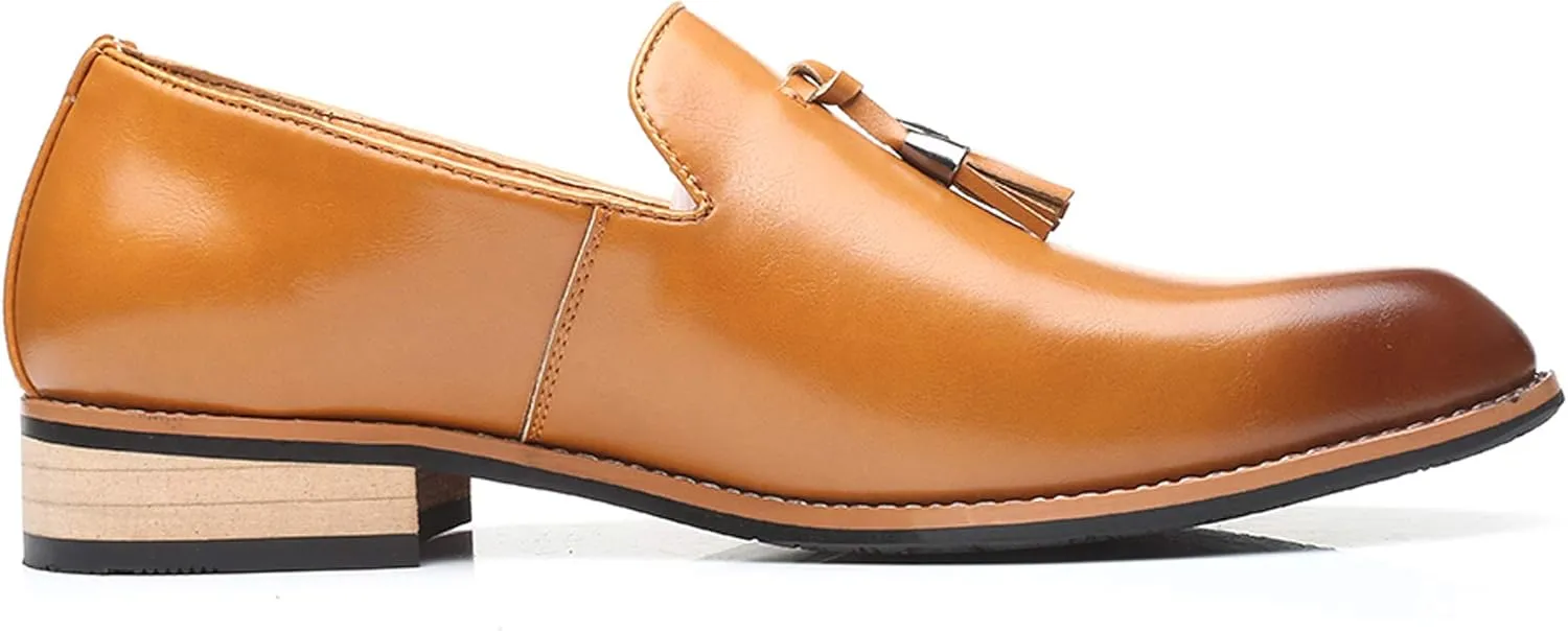 Santimon Mens Loafers Tassel Fringe Penny Loafers Casual Slip On Driving Wedding Prom Shoes Moccasins