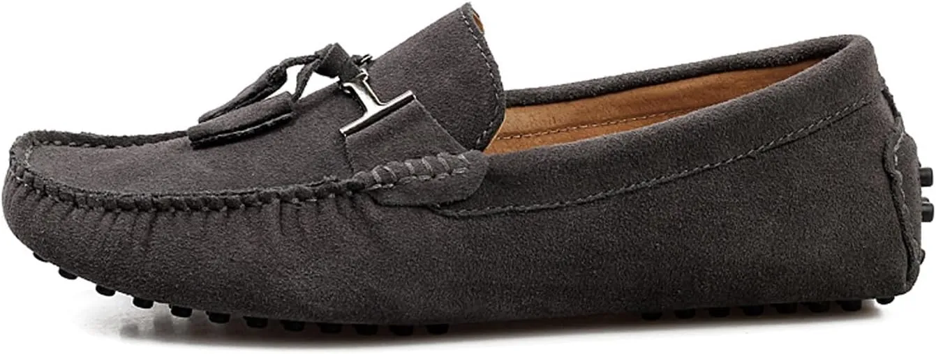 Santimon Mens-Moccasins Penny-Loafers Slip-On Casual Dress-Shoe Suede Tassels Boat Driving-Shoes
