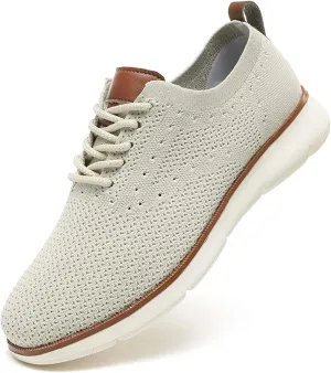 SECHRITE Men's Casual Dress Sneakers: Oxford Mesh Dress Sneakers for Men - Urbans Breeze Shoes Wide Comfort