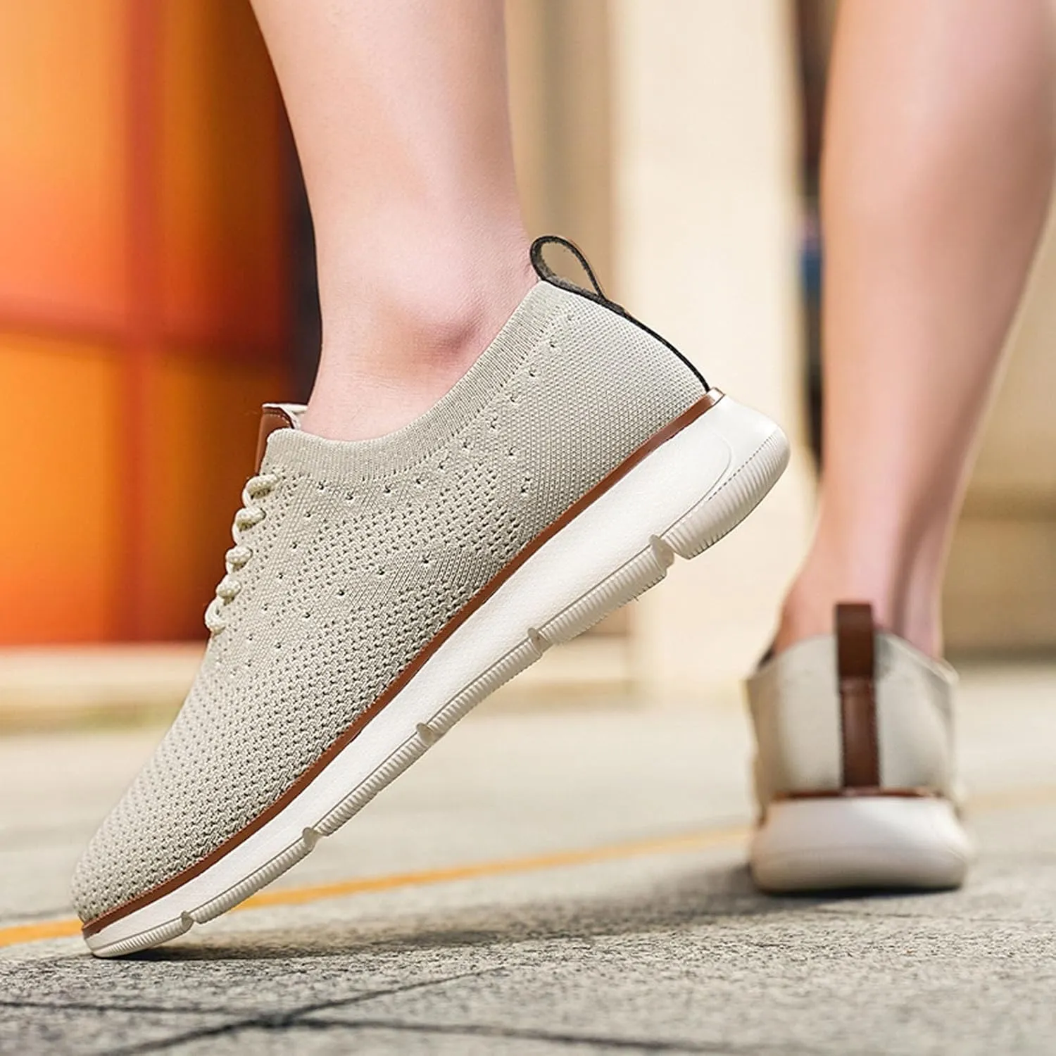 SECHRITE Men's Casual Dress Sneakers: Oxford Mesh Dress Sneakers for Men - Urbans Breeze Shoes Wide Comfort
