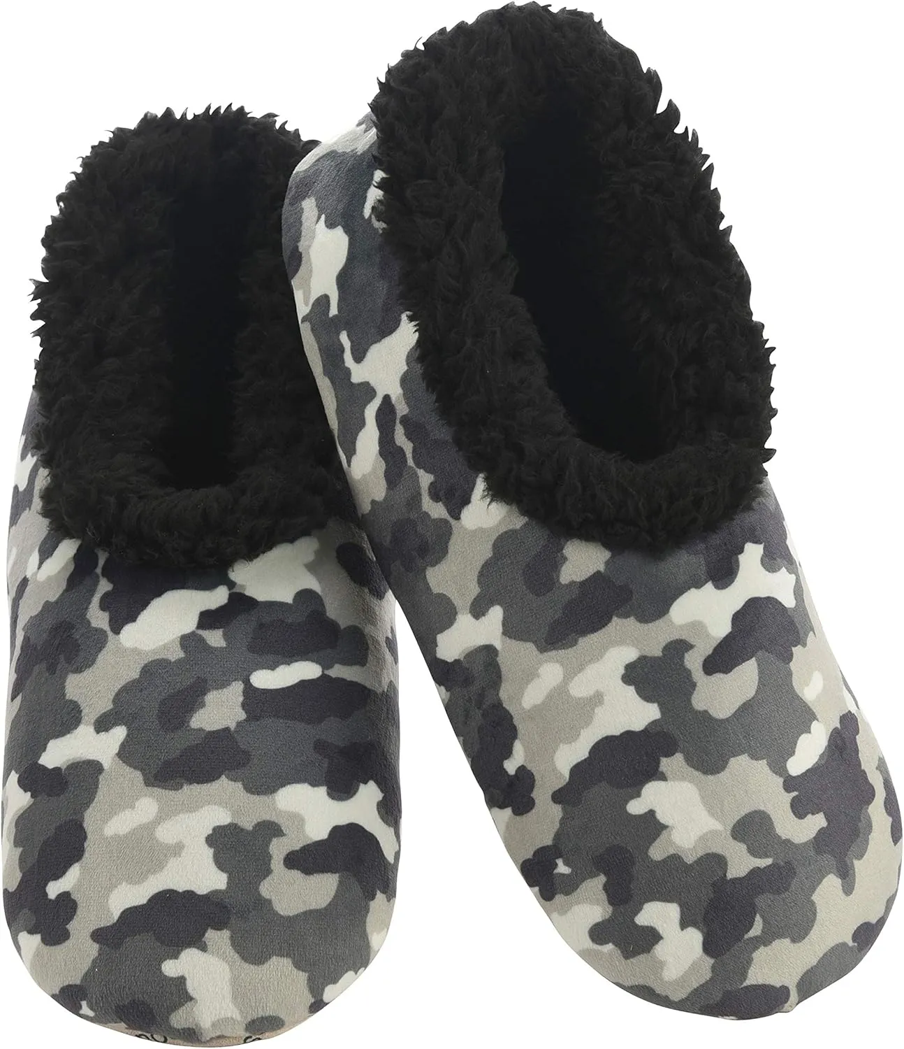 Snoozies Mens Slippers Indoor Plaid, Cord, or Camo, Sherpa Fleece-Lined Slippers Socks Non-Skid, Mens House Shoes, Male Gifts
