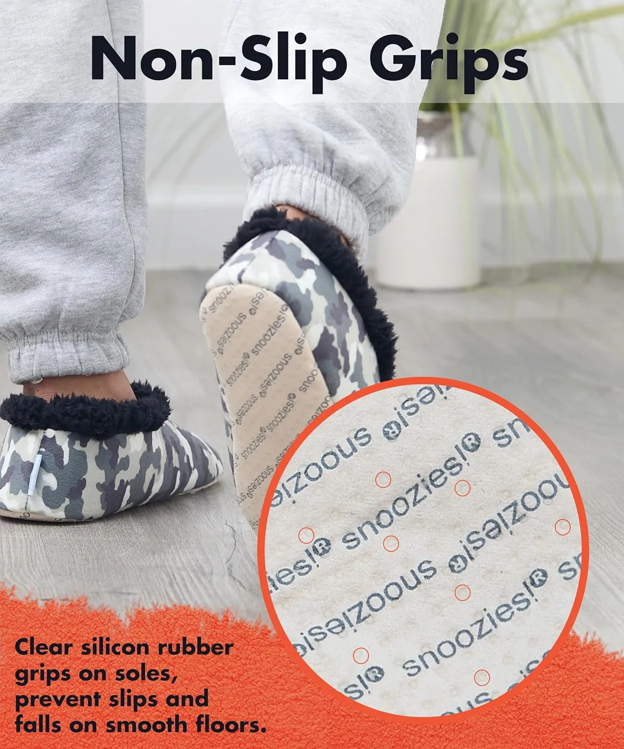 Snoozies Mens Slippers Indoor Plaid, Cord, or Camo, Sherpa Fleece-Lined Slippers Socks Non-Skid, Mens House Shoes, Male Gifts