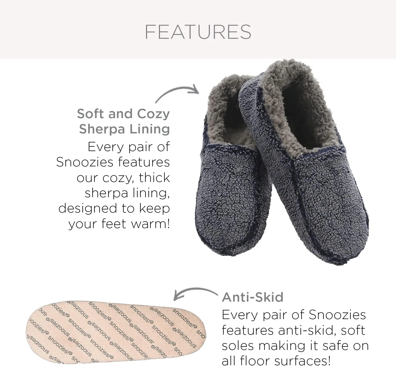 Snoozies Mens Slippers Indoor Plaid, Cord, or Camo, Sherpa Fleece-Lined Slippers Socks Non-Skid, Mens House Shoes, Male Gifts