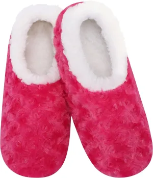 Snoozies Womens Slipper Socks - Cozy Slippers for Women - Fuzzy House Slippers for Indoor Use - Soft Sole Slippers - Roses in Bloom