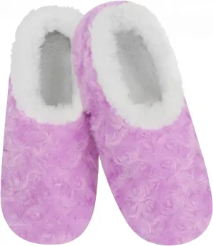 Snoozies Womens Slipper Socks - Cozy Slippers for Women - Fuzzy House Slippers for Indoor Use - Soft Sole Slippers - Roses in Bloom