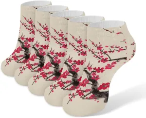 Socks Japanese Floral Cherry Blossom Printed Women Socks Ankle Socks Christmas Socks Running Socks Slipper Socks
