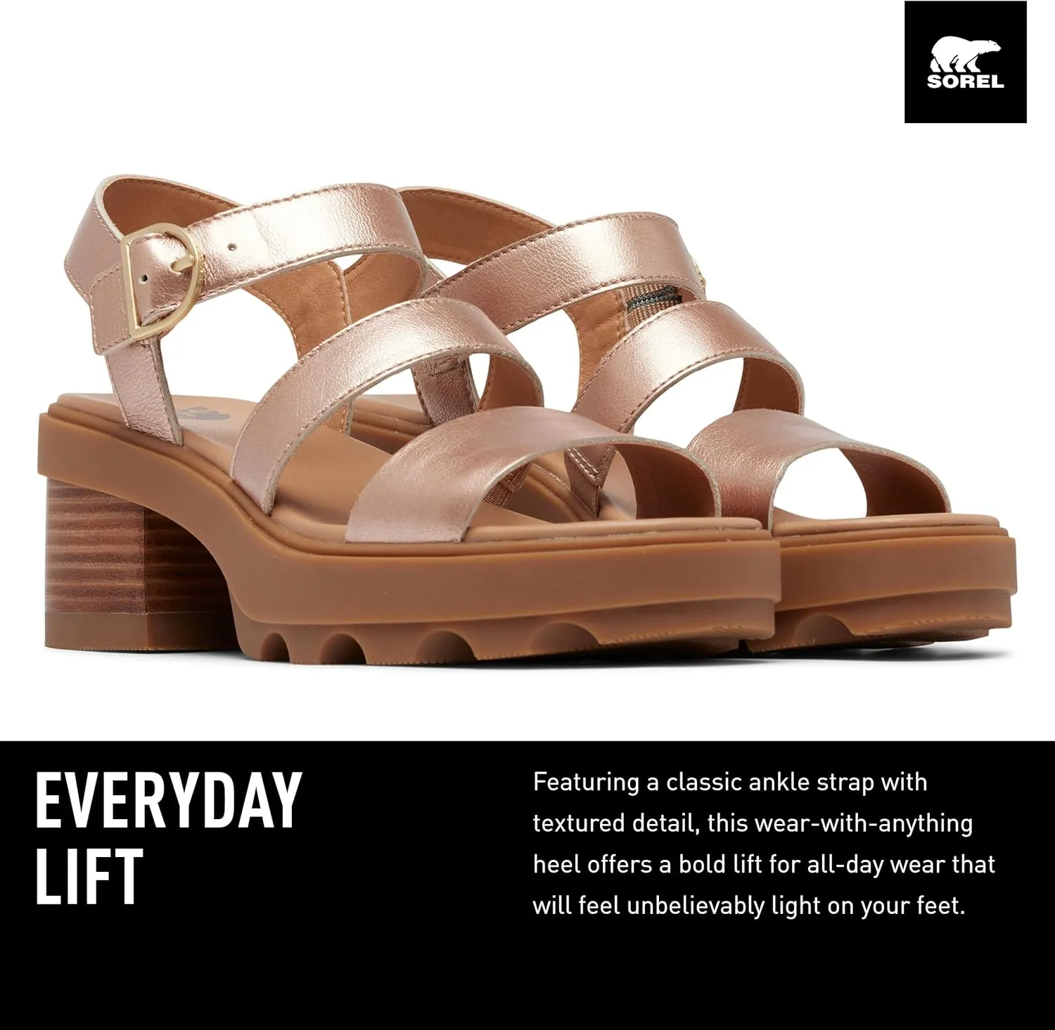 Sorel Women's Joanie Heel Ankle Strap Sandals