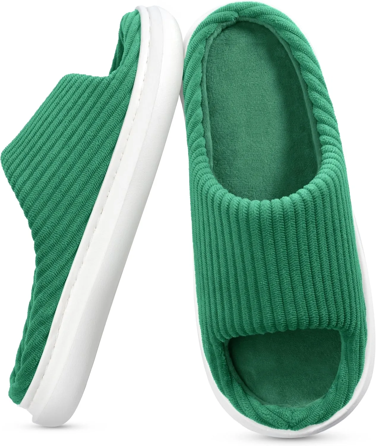 SOULROSE Summer House Memory Foam Slippers Comfy Spa Bedroom Slides Women Cloud Lightweight Waffle Cozy Open Toe Indoor Outdoor Platform Shoes