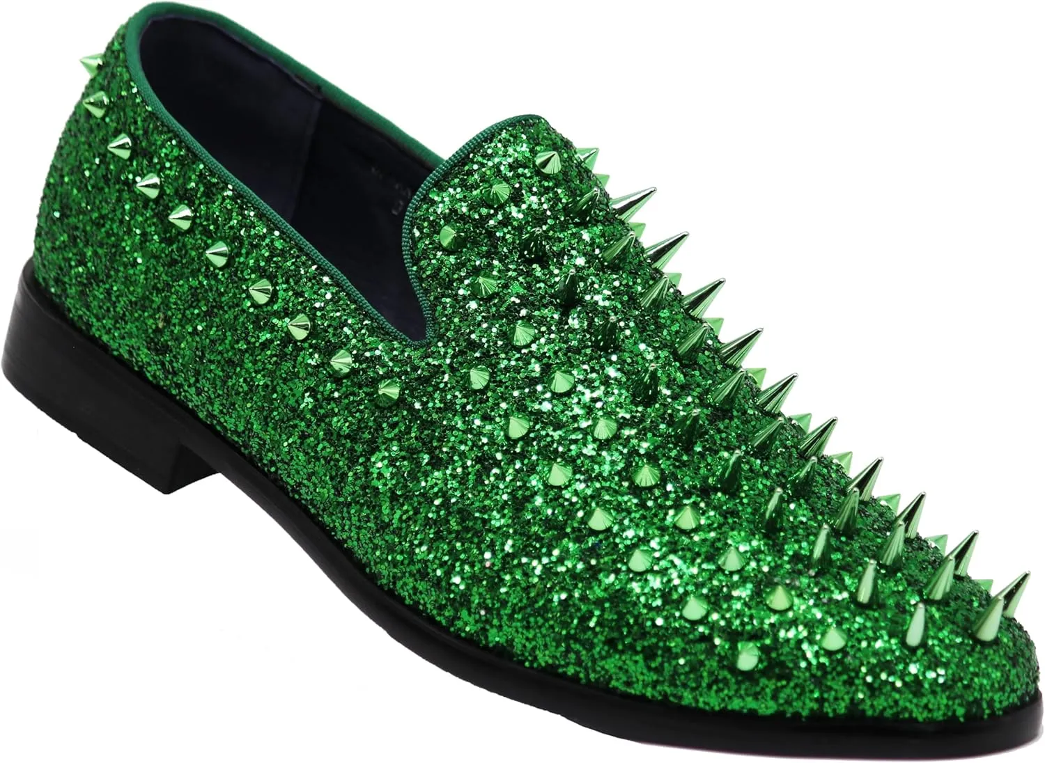 SPK09 Men's Vintage Spike Dress Loafers Slip On Fashion Shoes Classic Tuxedo Dress Shoes