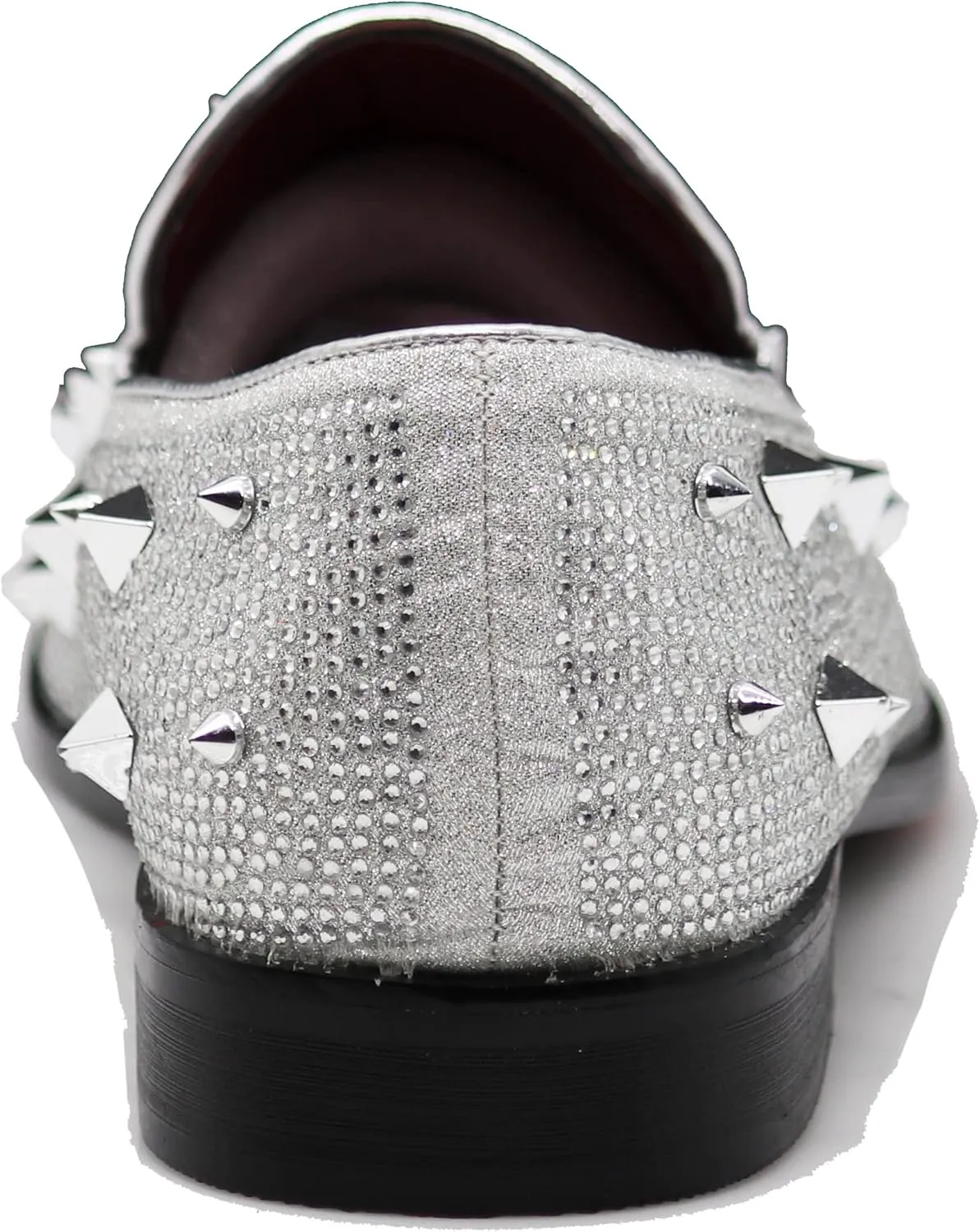 SPK24 Men Vintage Spikes Sparkle Formal Tuxedo Stage Fashion Slip On Loafer Dress Shoes