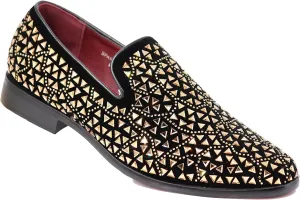 SPK27 Men's Rhinestone Sparkling Suede Dress Shoes Loafer Classic Designer Moccasins