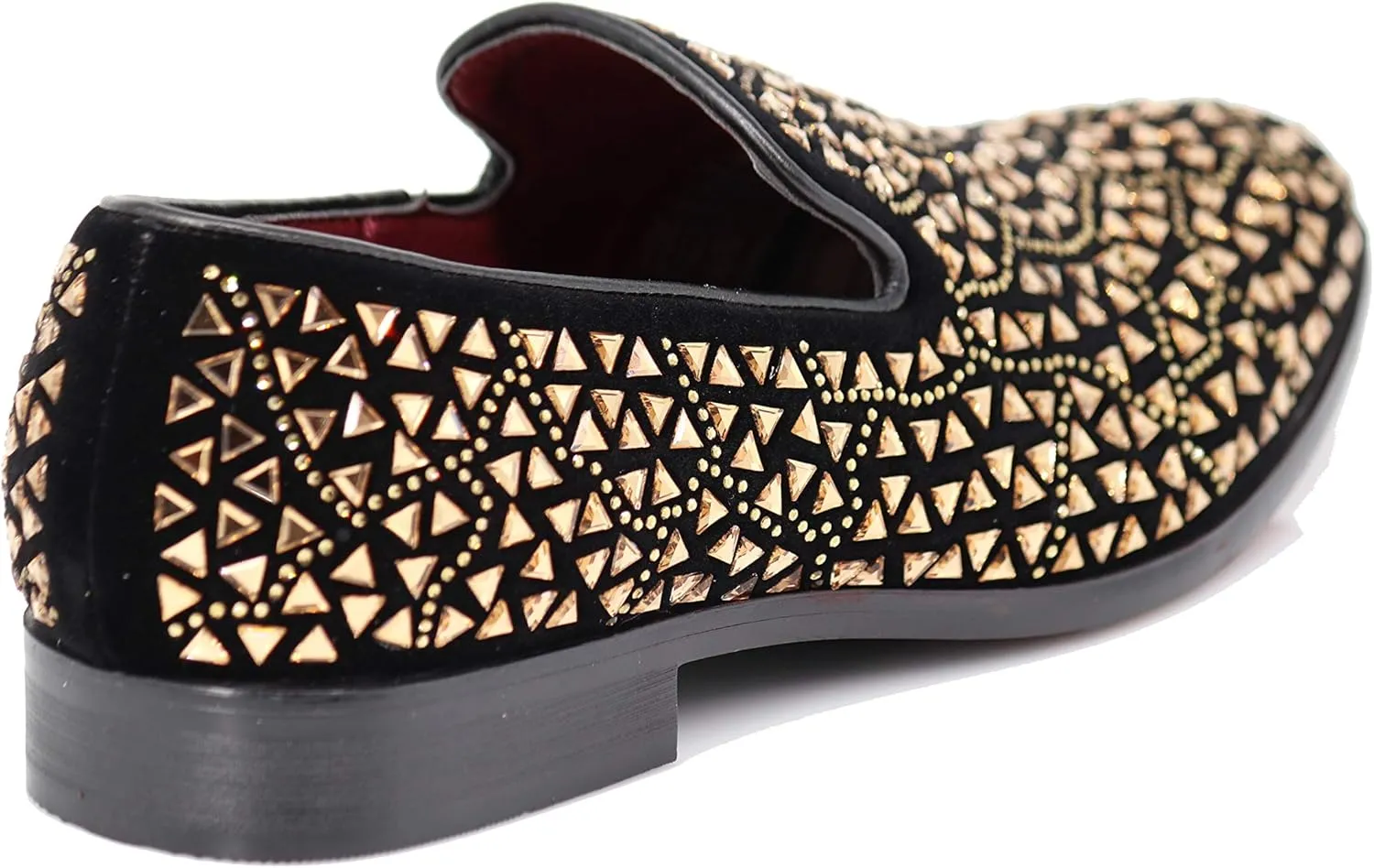 SPK27 Men's Rhinestone Sparkling Suede Dress Shoes Loafer Classic Designer Moccasins