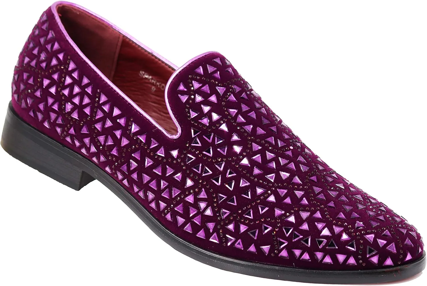 SPK27 Men's Rhinestone Sparkling Suede Dress Shoes Loafer Classic Designer Moccasins