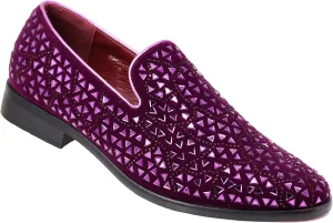 SPK27 Men's Rhinestone Sparkling Suede Dress Shoes Loafer Classic Designer Moccasins