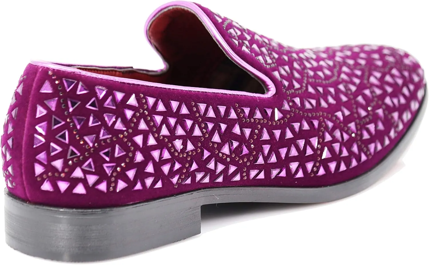 SPK27 Men's Rhinestone Sparkling Suede Dress Shoes Loafer Classic Designer Moccasins