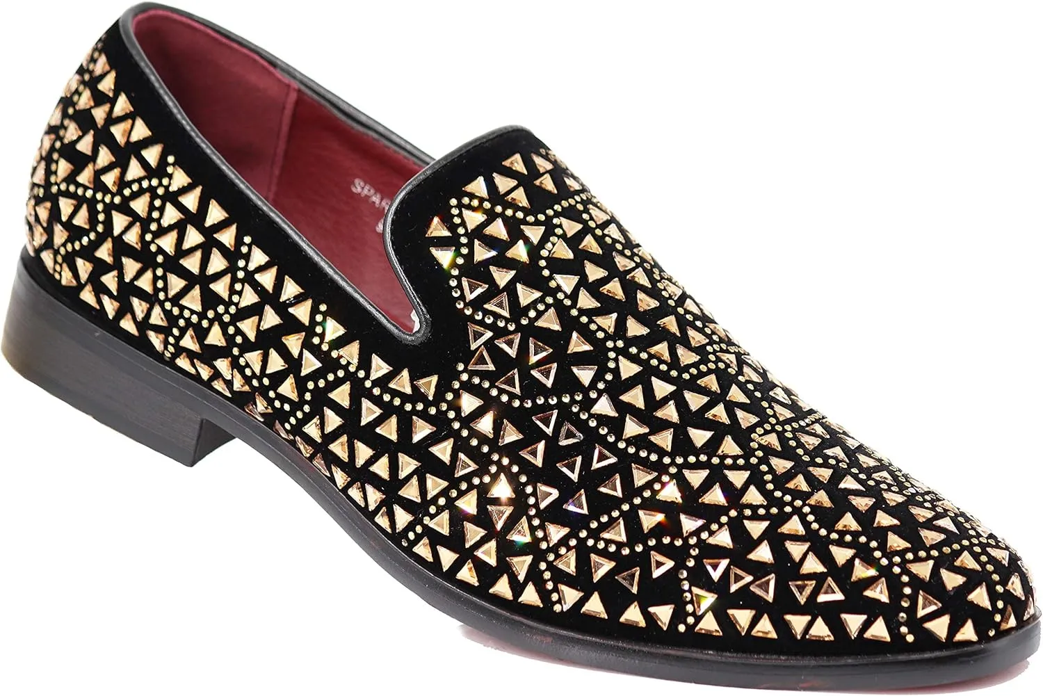 SPK27 Men's Rhinestone Sparkling Suede Dress Shoes Loafer Classic Designer Moccasins