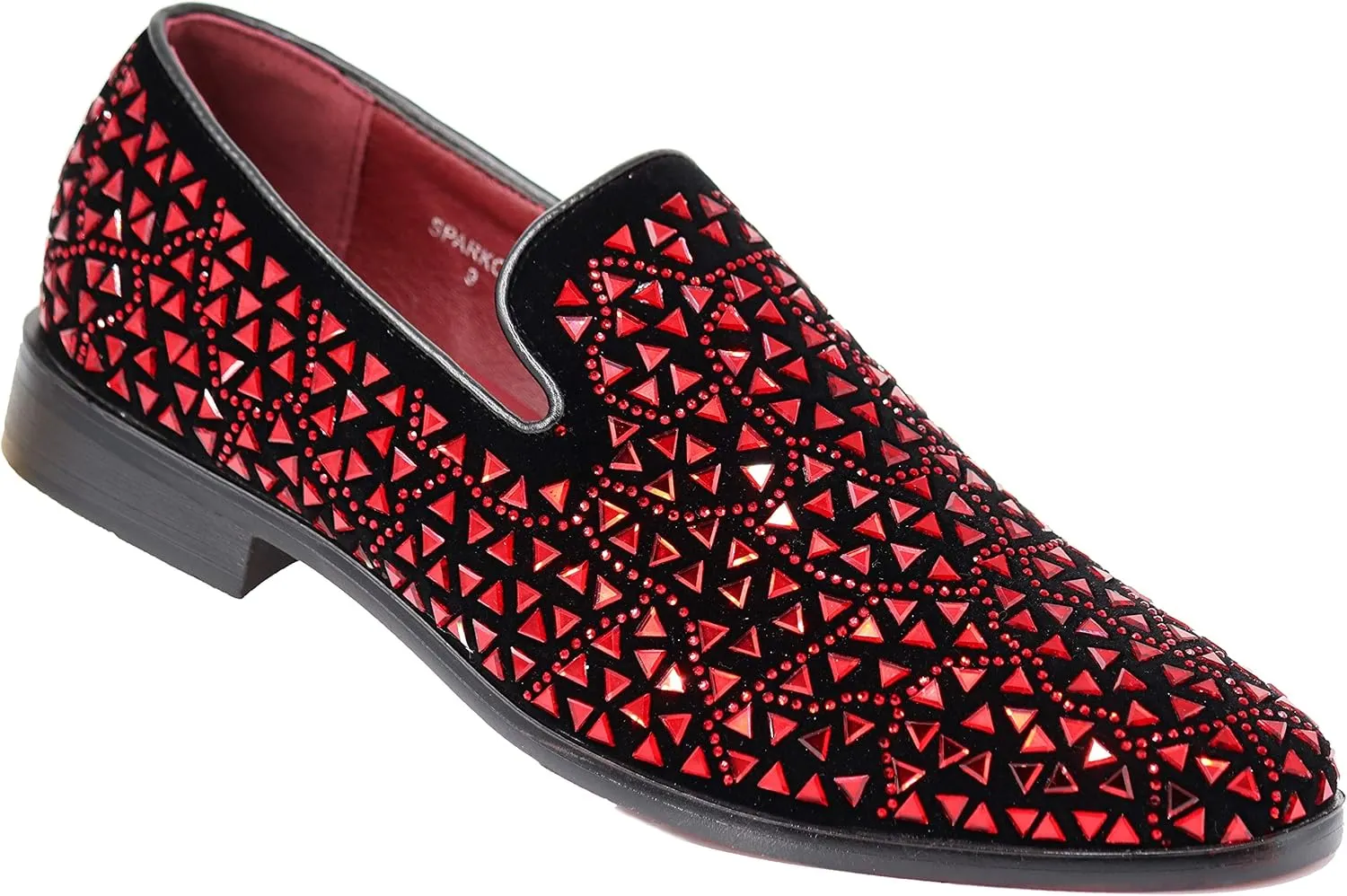 SPK27 Men's Rhinestone Sparkling Suede Dress Shoes Loafer Classic Designer Moccasins