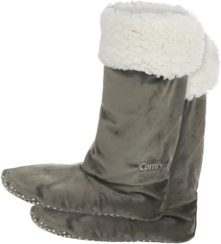 THE COMFY For Your Feet – Soft Sherpa-Lined Slipper Socks As Seen On Shark Tank, Double Layered Non-Skid Sock With Grippers