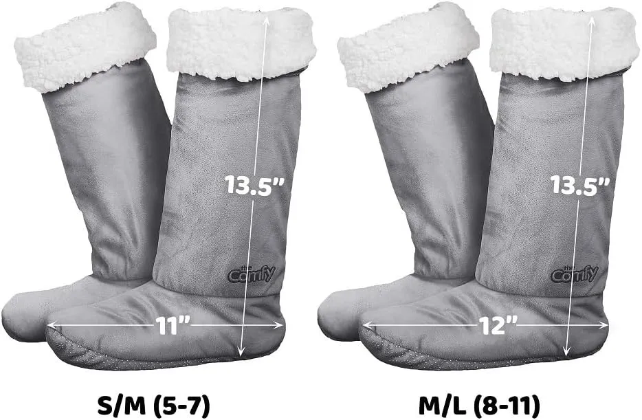 THE COMFY For Your Feet – Soft Sherpa-Lined Slipper Socks As Seen On Shark Tank, Double Layered Non-Skid Sock With Grippers
