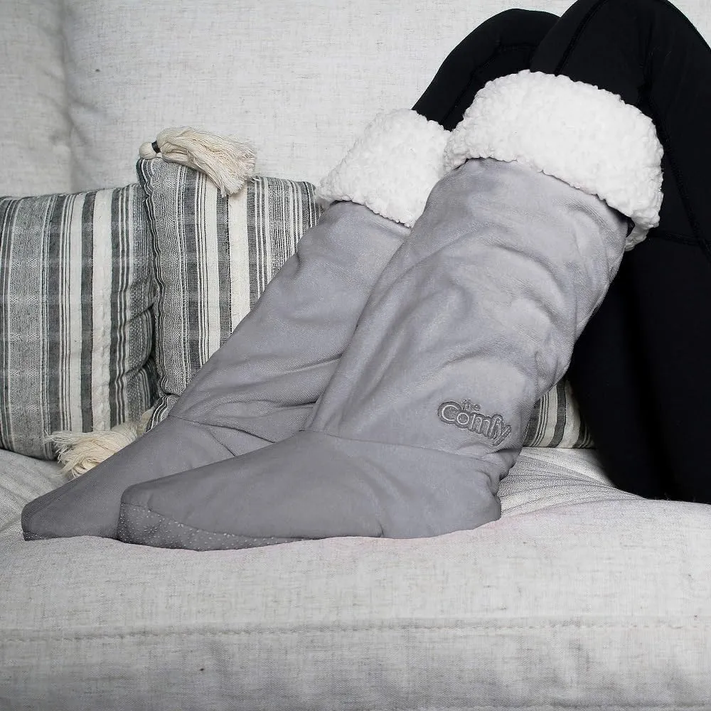 THE COMFY For Your Feet – Soft Sherpa-Lined Slipper Socks As Seen On Shark Tank, Double Layered Non-Skid Sock With Grippers
