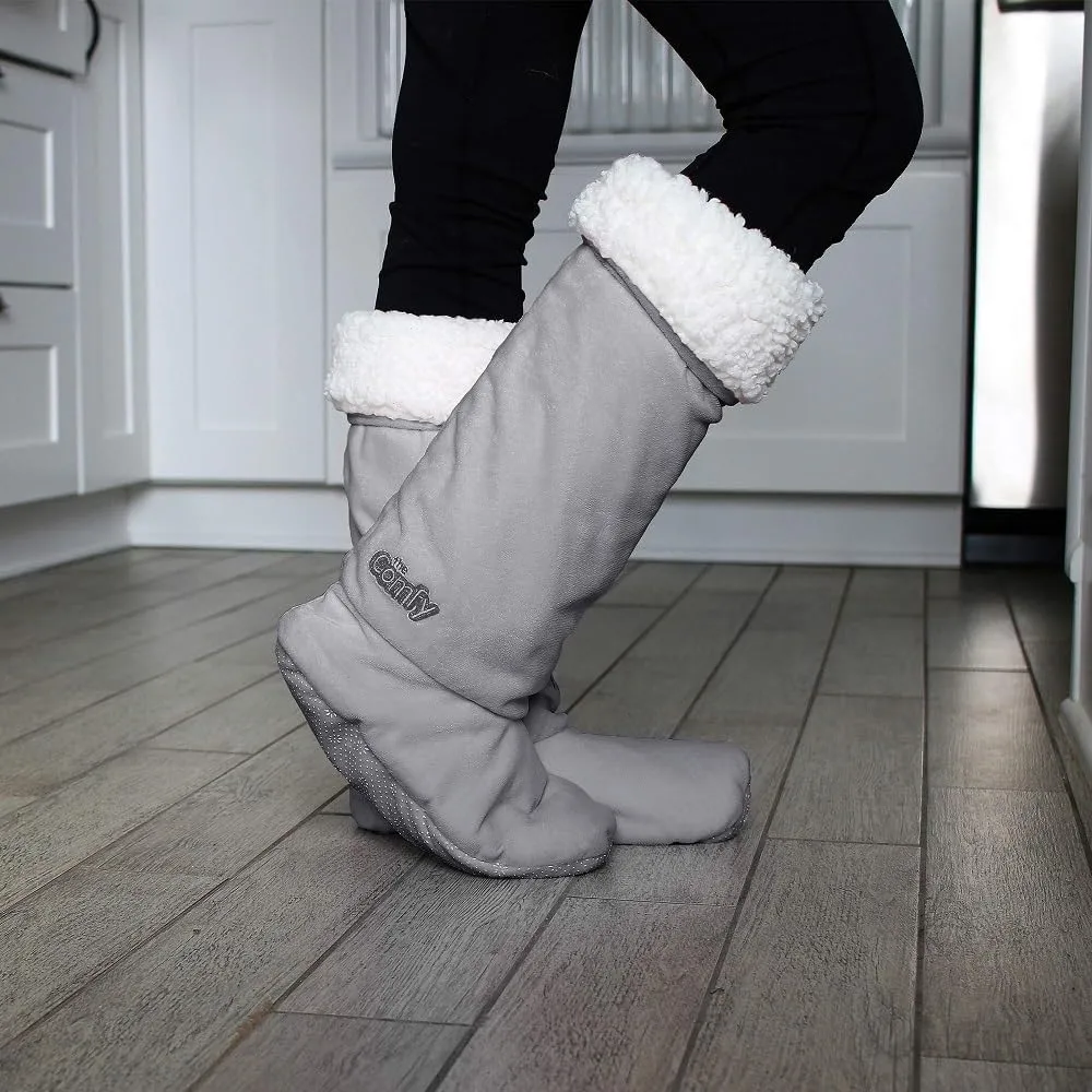 THE COMFY For Your Feet – Soft Sherpa-Lined Slipper Socks As Seen On Shark Tank, Double Layered Non-Skid Sock With Grippers
