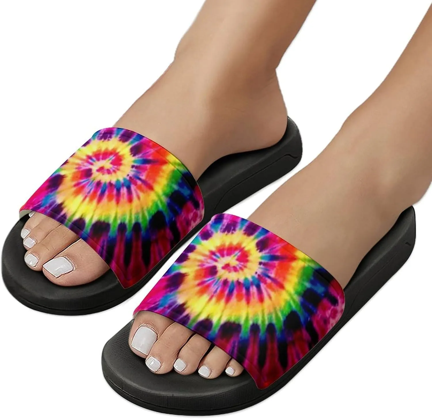 Tie Dye Colorful Slippers Man Womans Slides Shoes Sandals Slip On Flip Flops for Outdoor Beach Home Indoor