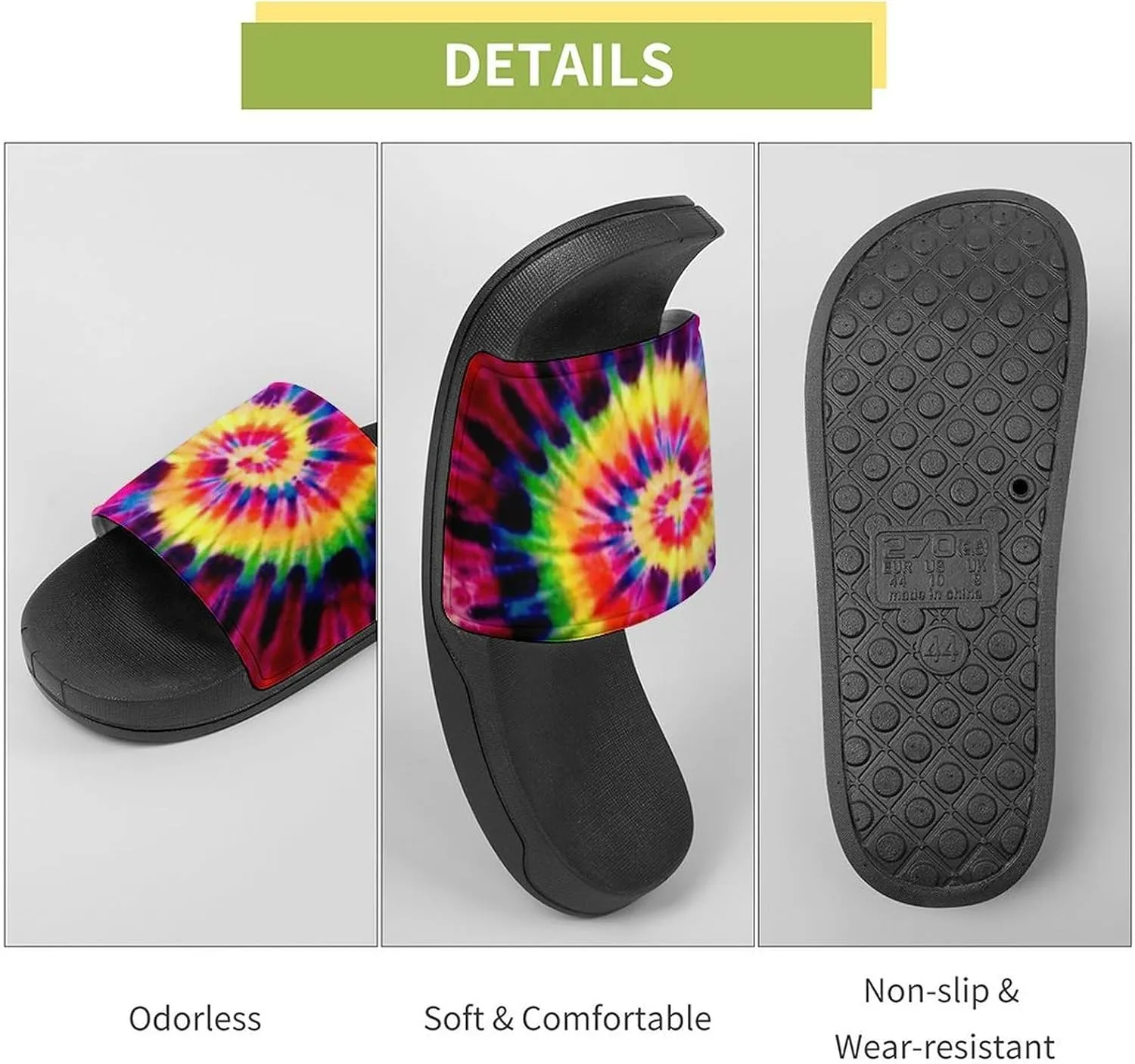 Tie Dye Colorful Slippers Man Womans Slides Shoes Sandals Slip On Flip Flops for Outdoor Beach Home Indoor