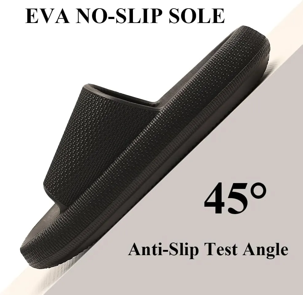 TOBVZOO Cloud Slippers for Women and Men, Cloud Slides Soft Thick Sole, Non Slip Bathroom Pillow Slippers Sandals