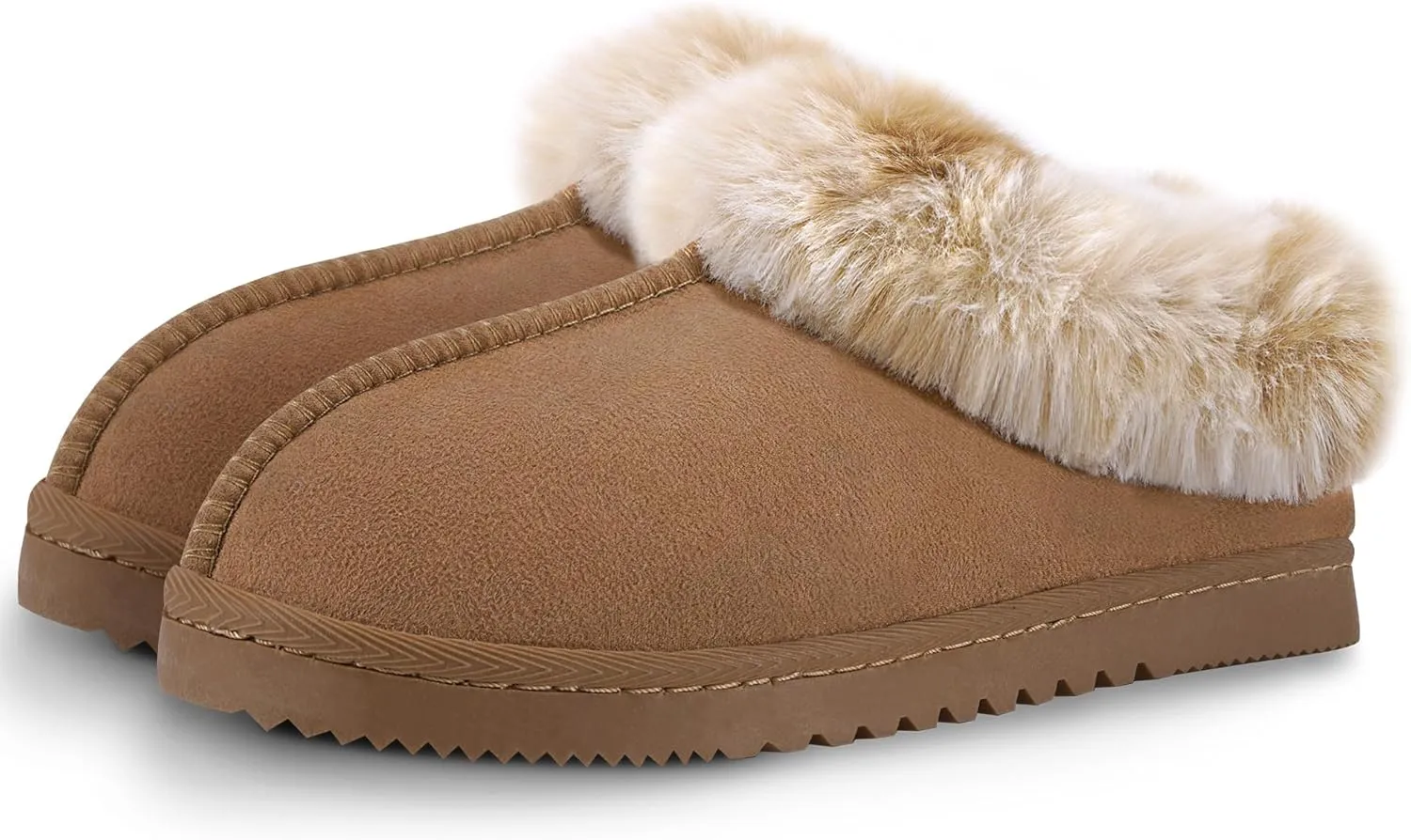 UBXRIN Womens Fuzzy Memory Foam Slippers Boots Cozy Faux Fur House Shoes Indoor Outdoor Rubber Sole Anti-Skid
