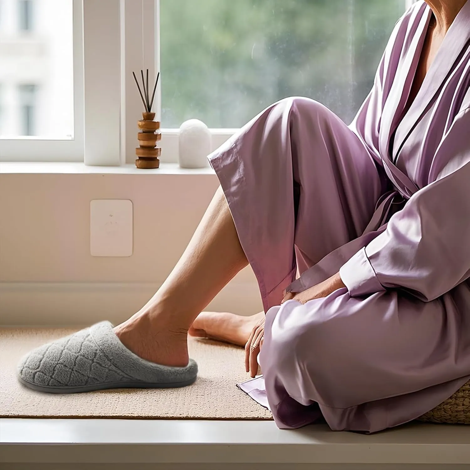 ULTRAIDEAS Women's Indoor Terry Clog Slipper with Memory Foam, Slip-On Ladies Comfy House Shoe with Non-Slip Rubber Sole