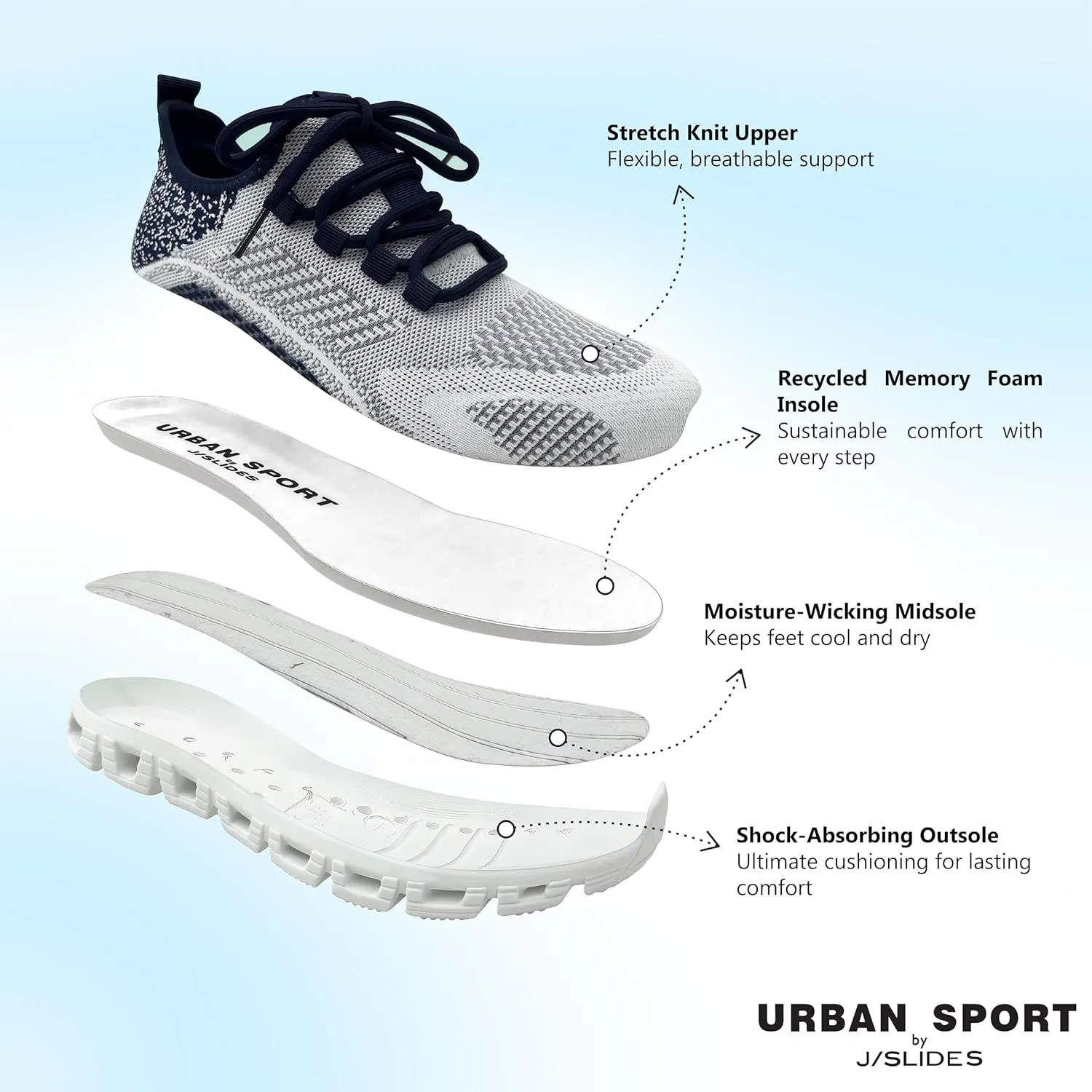 Urban Sport Cooper Women’s Athleisure Sneaker | Lightweight Casual Walking Shoes for Women | All-Day Comfort Sneakers