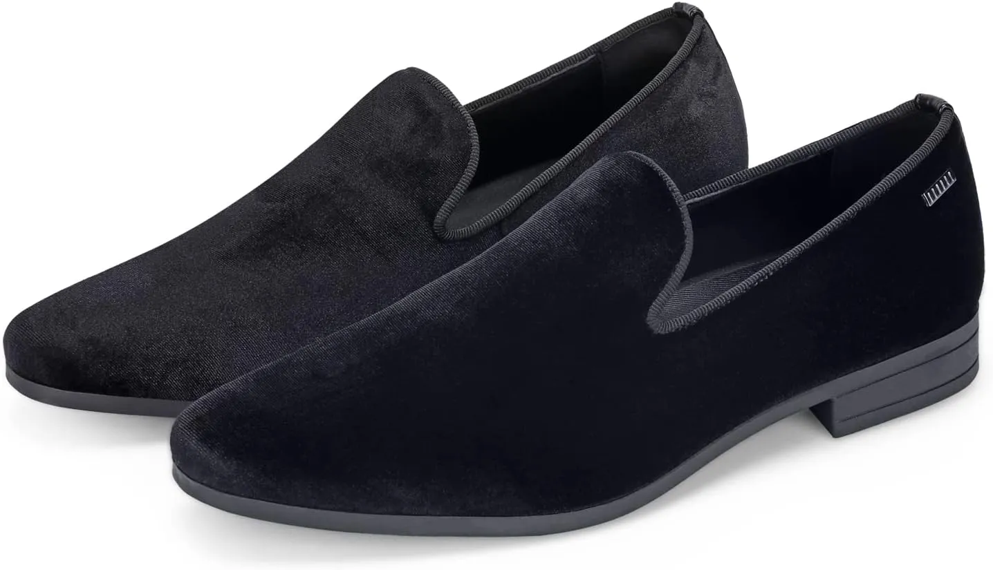 UUBARIS Mens Velvet Loafers Slip-on Dress Shoes Fashion Style Driving Shoes Classic Tuxedo Shoes Casual Oxford Shoes