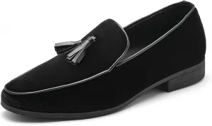 UUBARIS Mens Velvet Loafers Slip-on Dress Shoes Fashion Style Driving Shoes Classic Tuxedo Shoes Casual Oxford Shoes