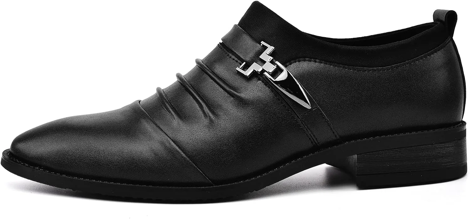 Venshine Mens Dress Shoes Slip On Monk Strap Loafer Formal Oxford Shoes