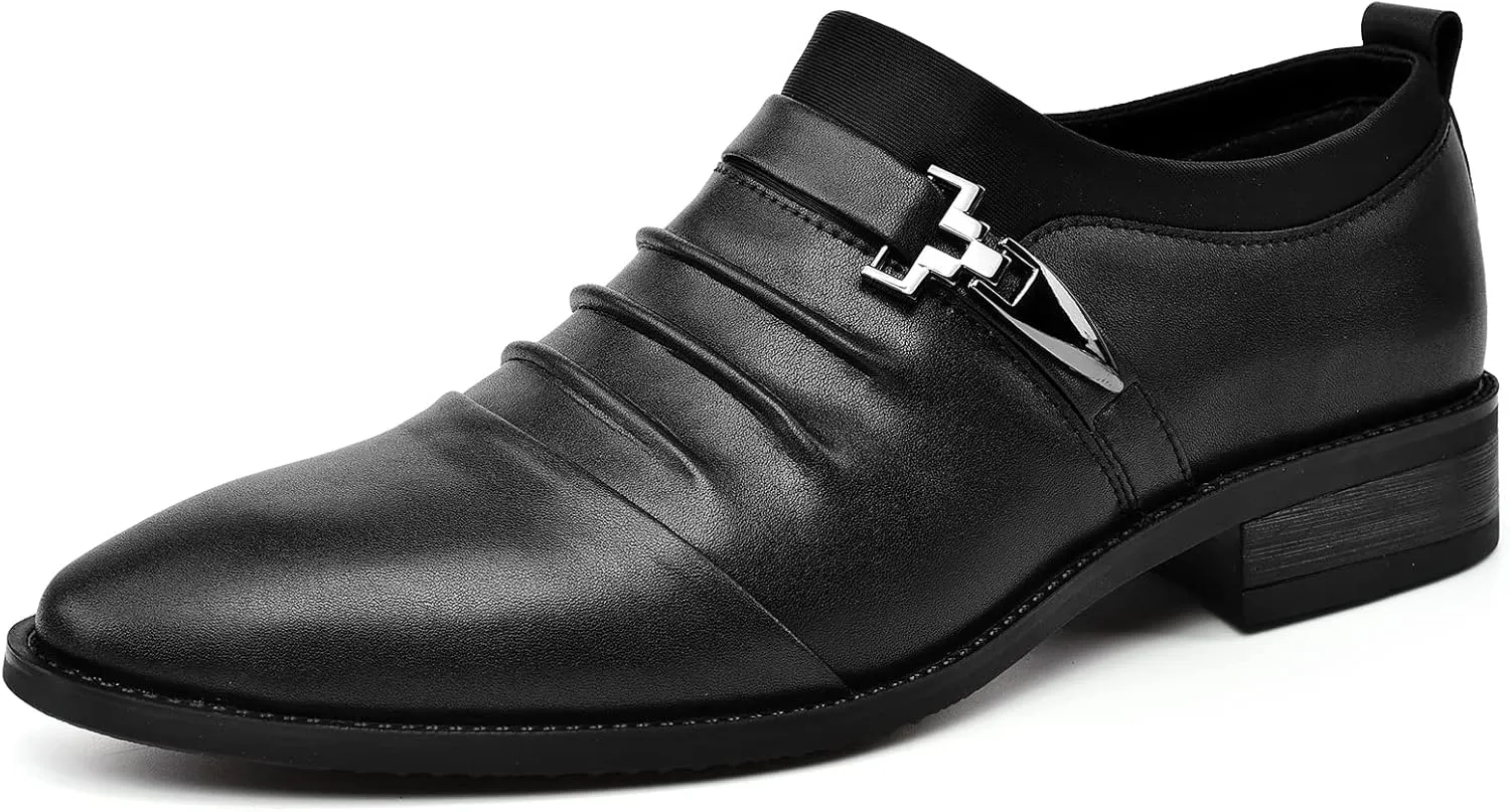 Venshine Mens Dress Shoes Slip On Monk Strap Loafer Formal Oxford Shoes
