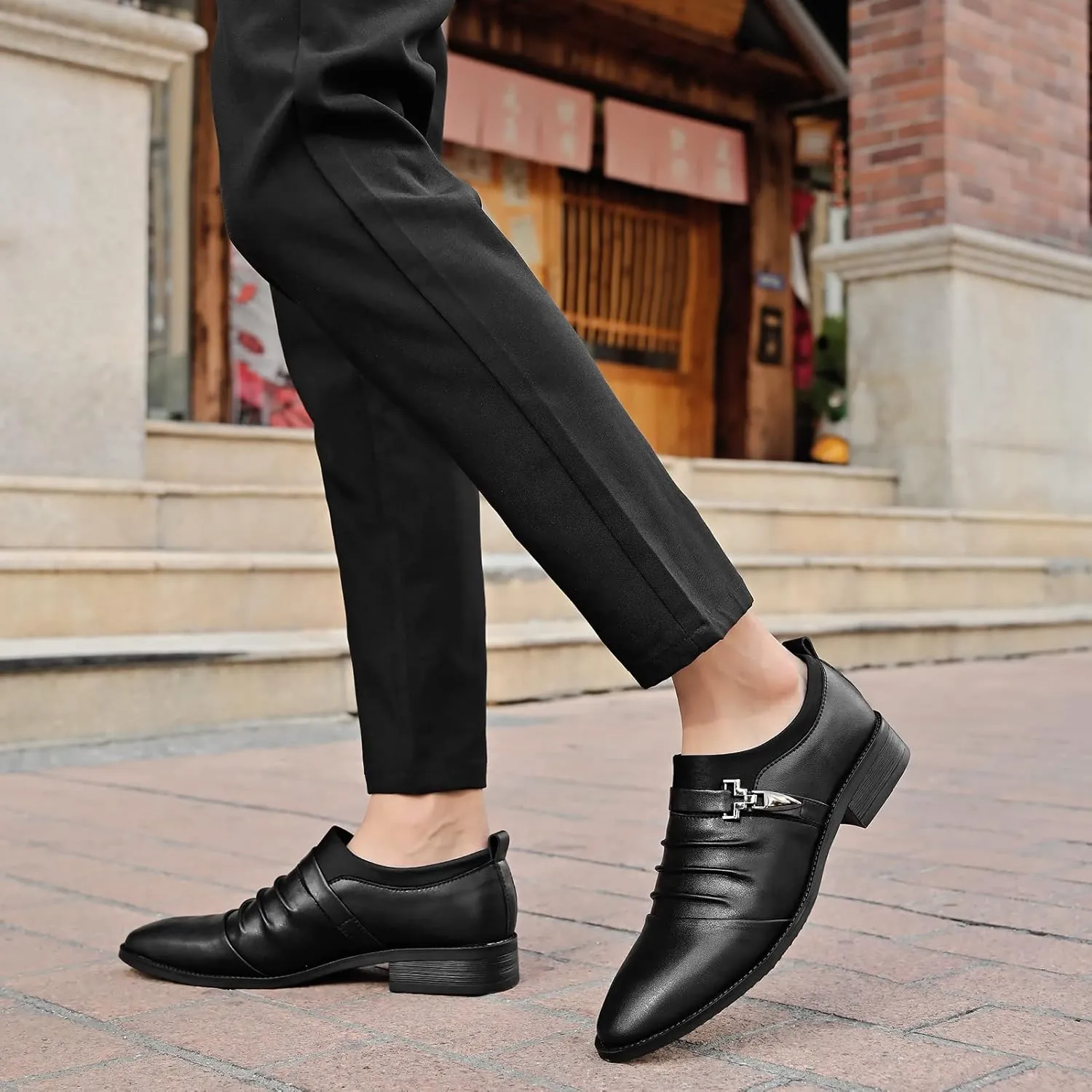 Venshine Mens Dress Shoes Slip On Monk Strap Loafer Formal Oxford Shoes