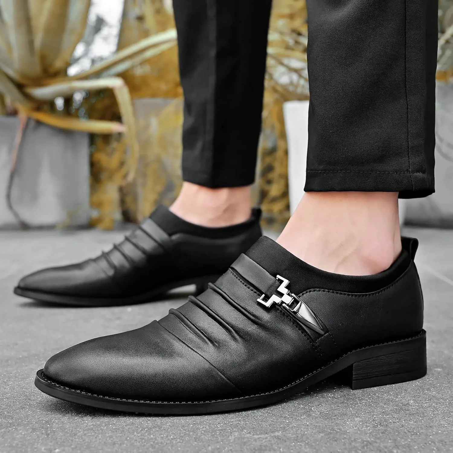 Venshine Mens Dress Shoes Slip On Monk Strap Loafer Formal Oxford Shoes