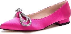 VETASTE Women's Ballet Flats Double Bow Pointed Toe Casual Comfortable Slip on Flat Ballerina Shoes