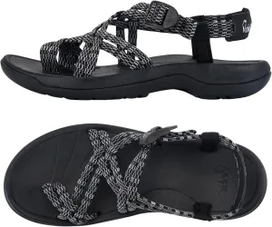 Viakix Womens Walking Sandals: Cute Stylish Comfy Athletic Sport Outdoor Hiking Sandal for Trekking Water Outdoor Beach With Arch Support for Womens Ladies