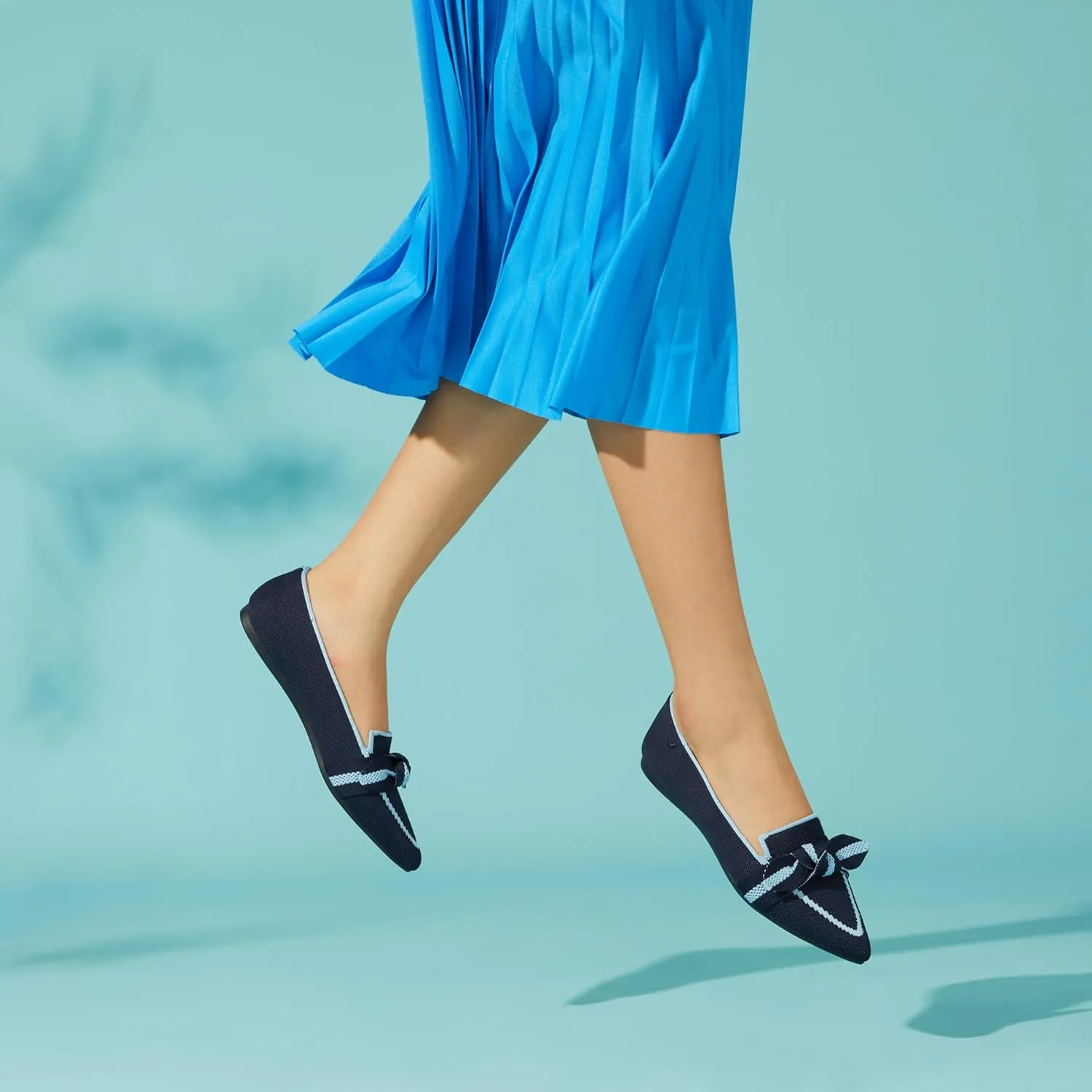 VIVAIA Michelle 2.0 Women's Casual Slip-on Loafer Flats with Elegant Pointed-Toe Silhouette lace-up Bow Shoes