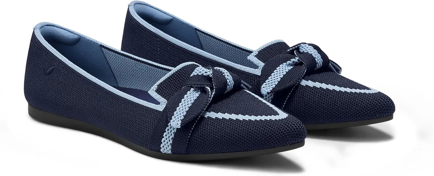 VIVAIA Michelle 2.0 Women's Casual Slip-on Loafer Flats with Elegant Pointed-Toe Silhouette lace-up Bow Shoes
