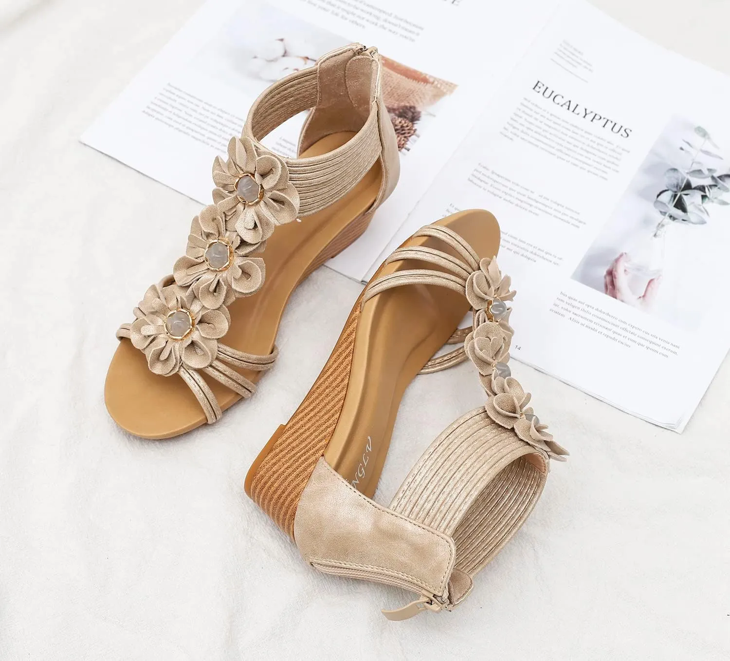 Wedge Sandals for Women Dressy Casual Summer Cute Comfy Wedges Heels Beach Sandal