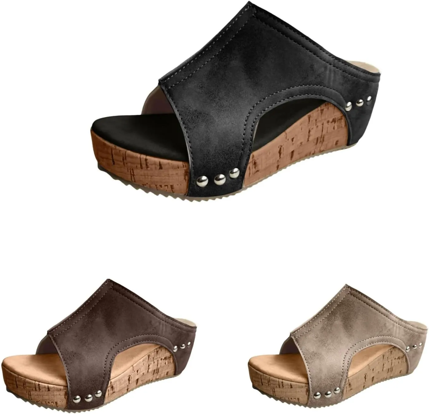 Wedge Sandals for Women Dressy Summer Open Toe Ankle Strap Slip on Heels Wedge Platform Sandal Slippers